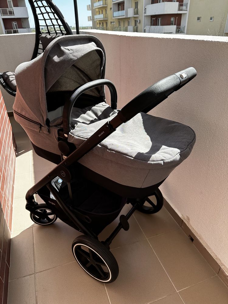 Carucior Cybex Balios S Lux 3 in 1 cu scoica auto Gold Aton + adaptori