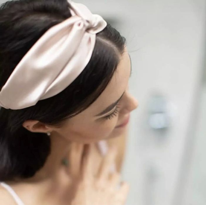 Копринена диадема.  Лента за глава от 100% естествена коприна