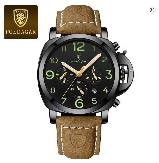 Ceas Poedagar Cronograf Cuarț 45 mm Stil Panerai Luminor