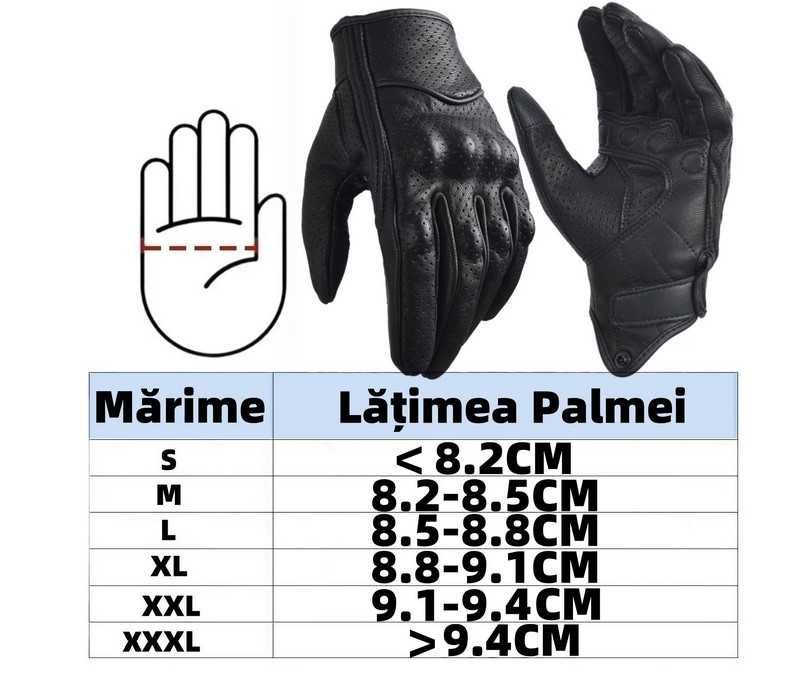 Manusi motocicleta barbati, piele perforata marime XL