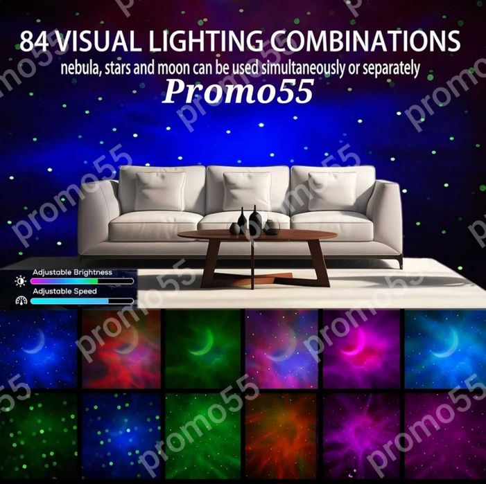 Детски Звезден Лед Проектор Астронавт с Дистанционно, Блутуут, Музика