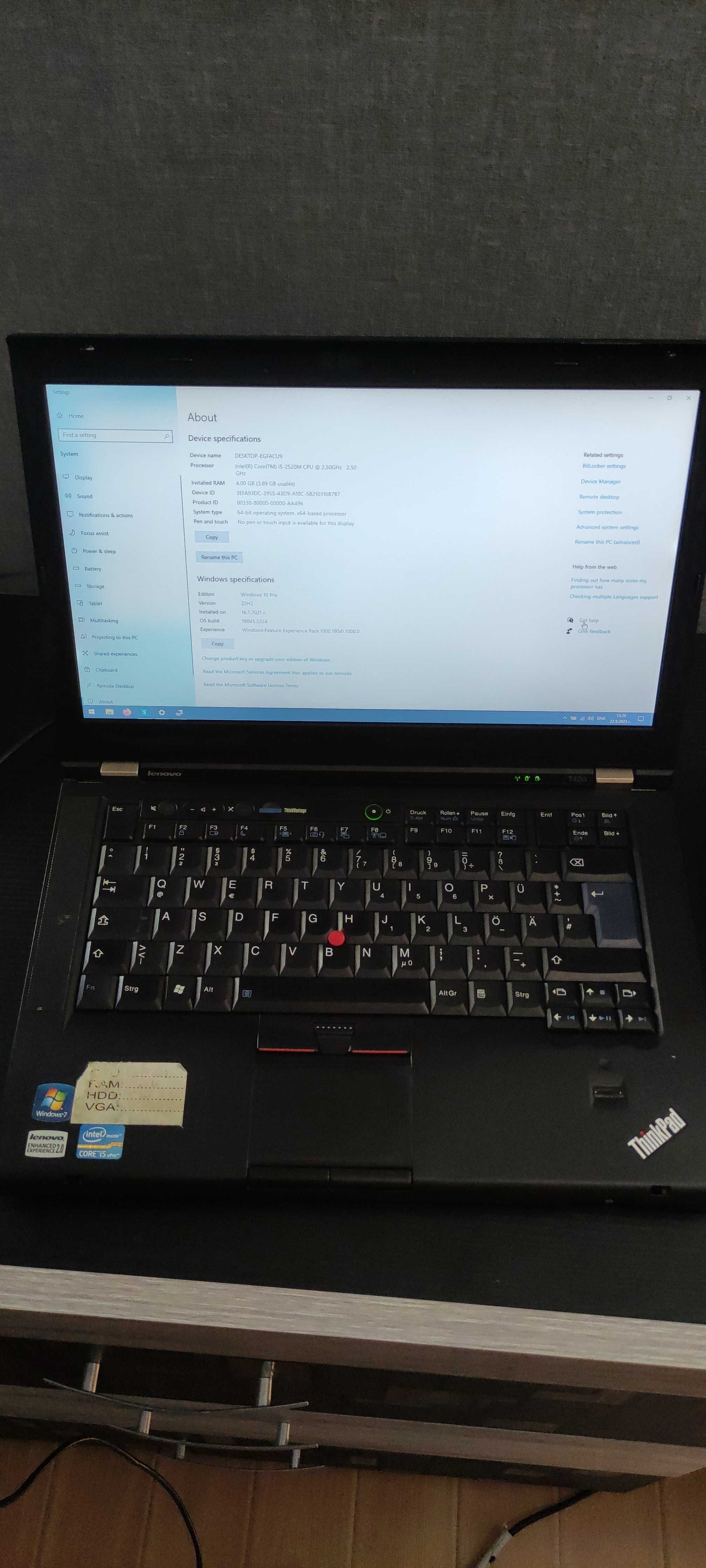 Лаптоп Lenovo ThinkPad t420