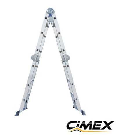 ПРОМО 10% Мултифункционална алуминиева стълба CIMEX MFL3 3,70 м (4х3)