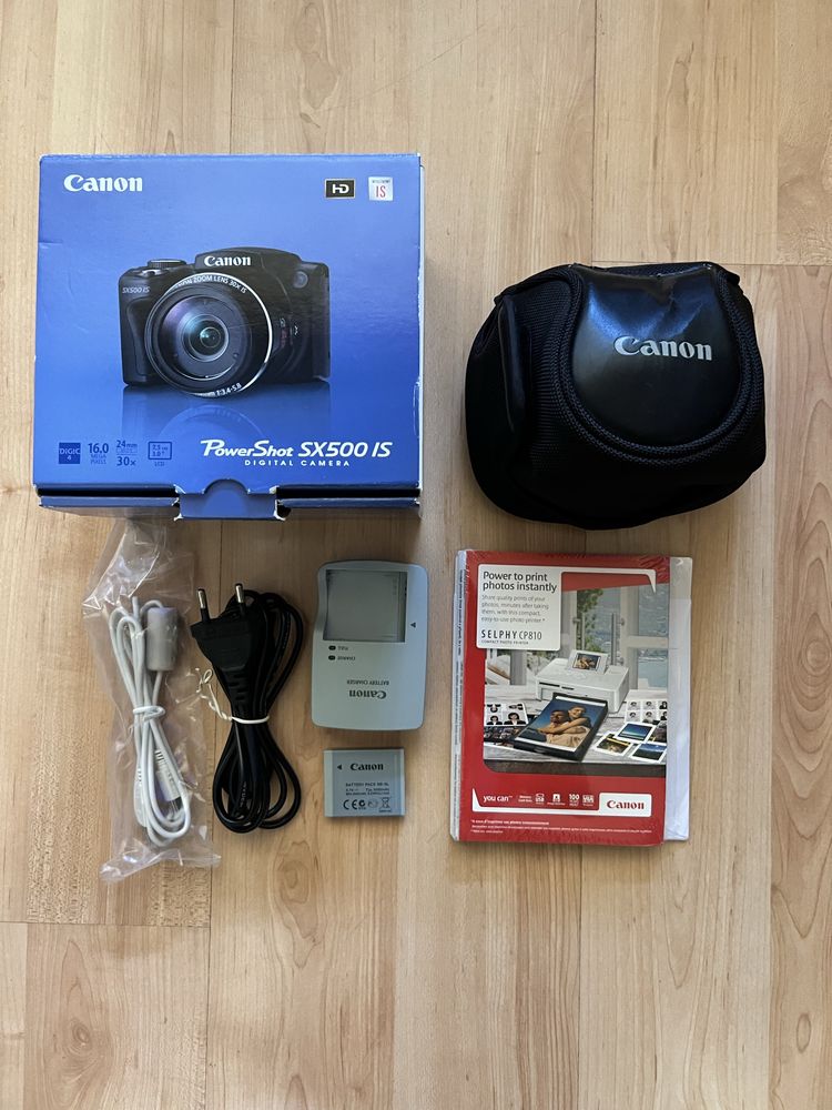 Дигитален фотоапарат Canon PowerShot SX500 IS, 16MP, Черен