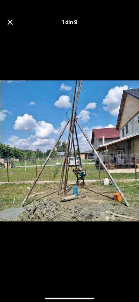 Foram puturi mecanizate foraj fantani teava pvc forat put forare apa
