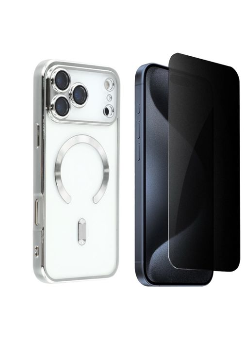 Iphone 17 AIR PRO MAX Husa Cercle Magsafe + Folie Sticla Privacy Edge