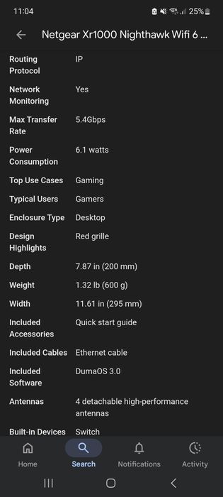 Vand Netgear Nighthawk XR1000 WiFi6
