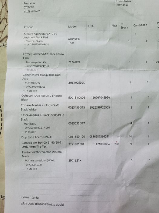 Vând echipament Enduro nou