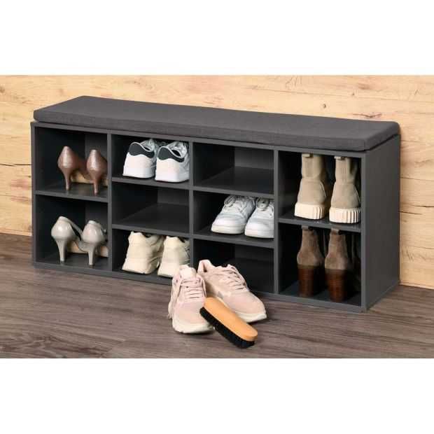 Пейка-шкаф за обувки с възглавница