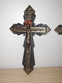 Crucifix vintange frumos ornamentat din bronz