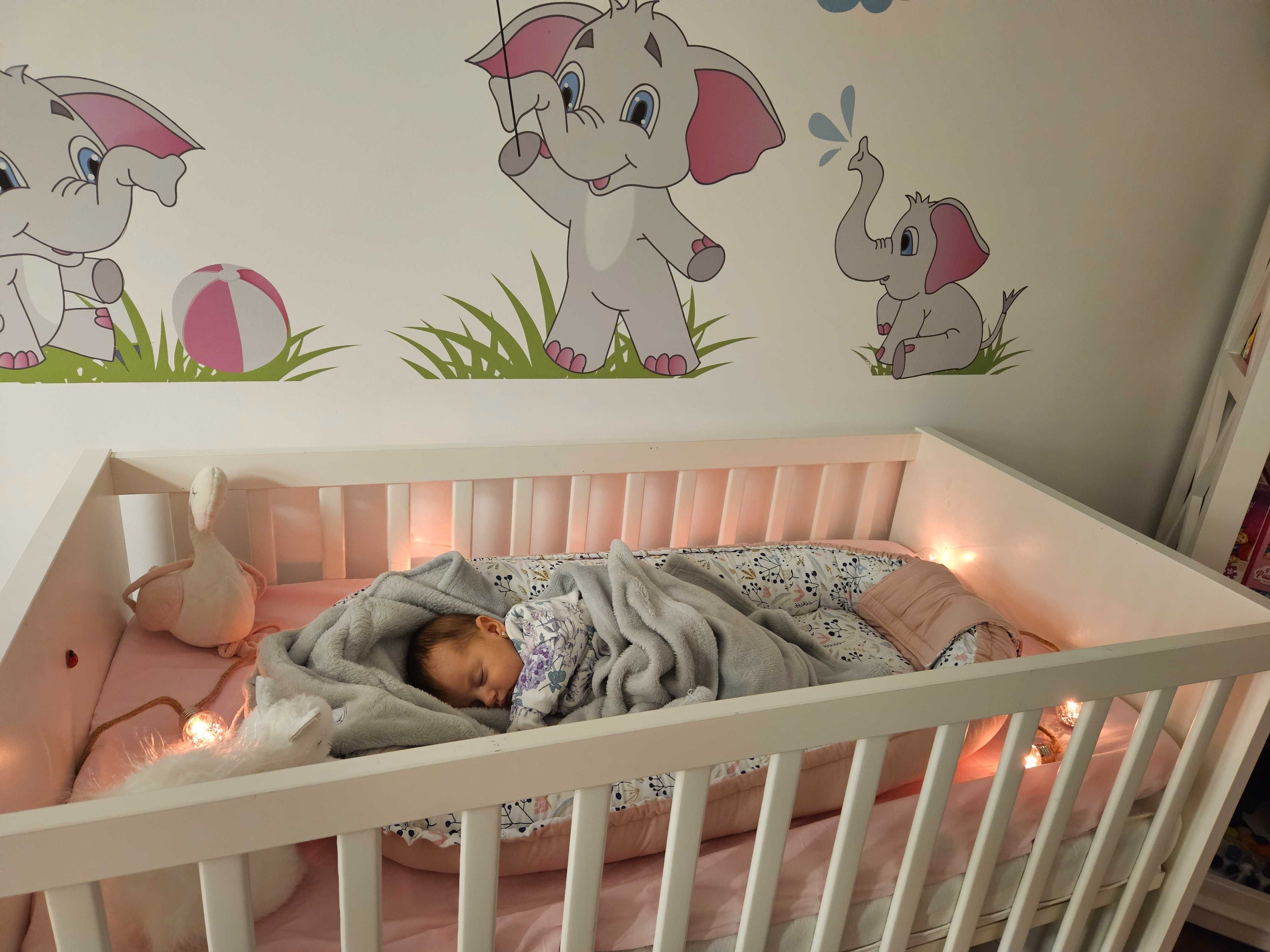 Patut+saltea bebe alb 125/65 cm-120/60
