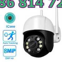 8mp ICSEE IP Wi-FI Куполна камера + адаптер Smart Sphere нощно виждане