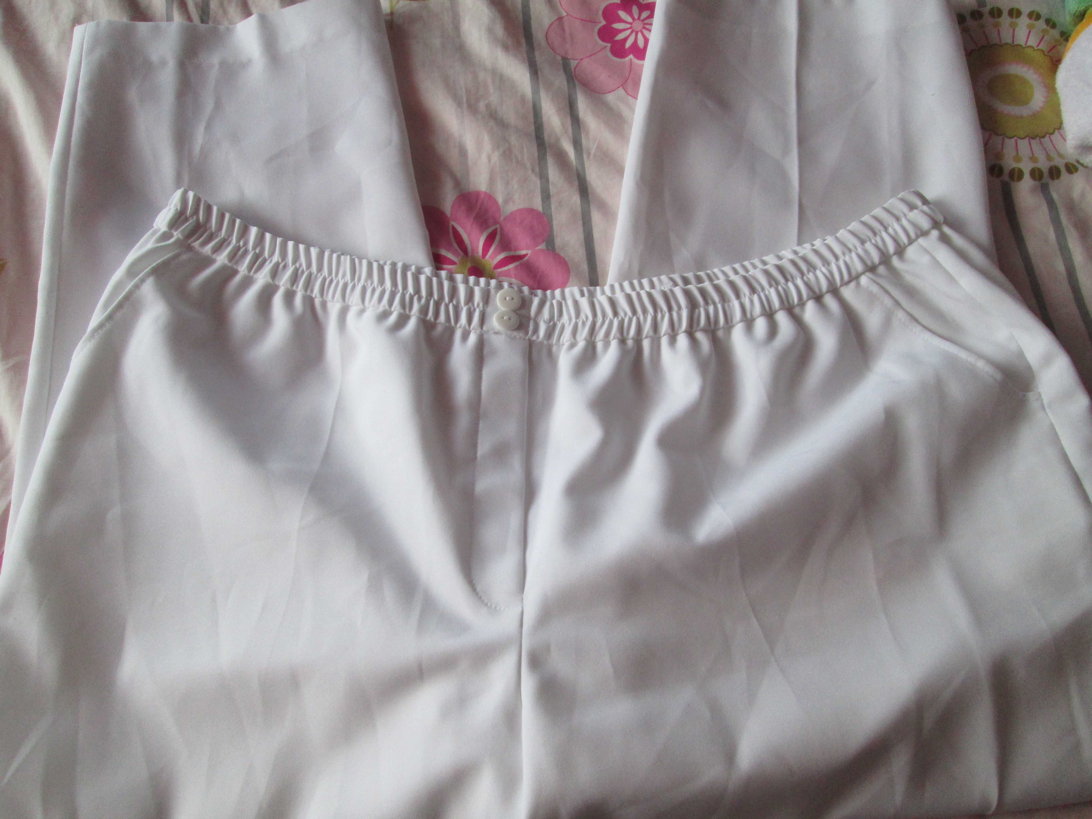 pantaloni albi de vara dame  extralarge
