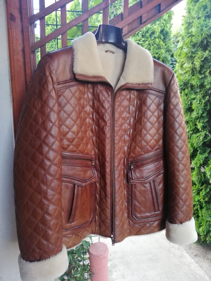 Geaca nouă piele naturala și blana Morris M
