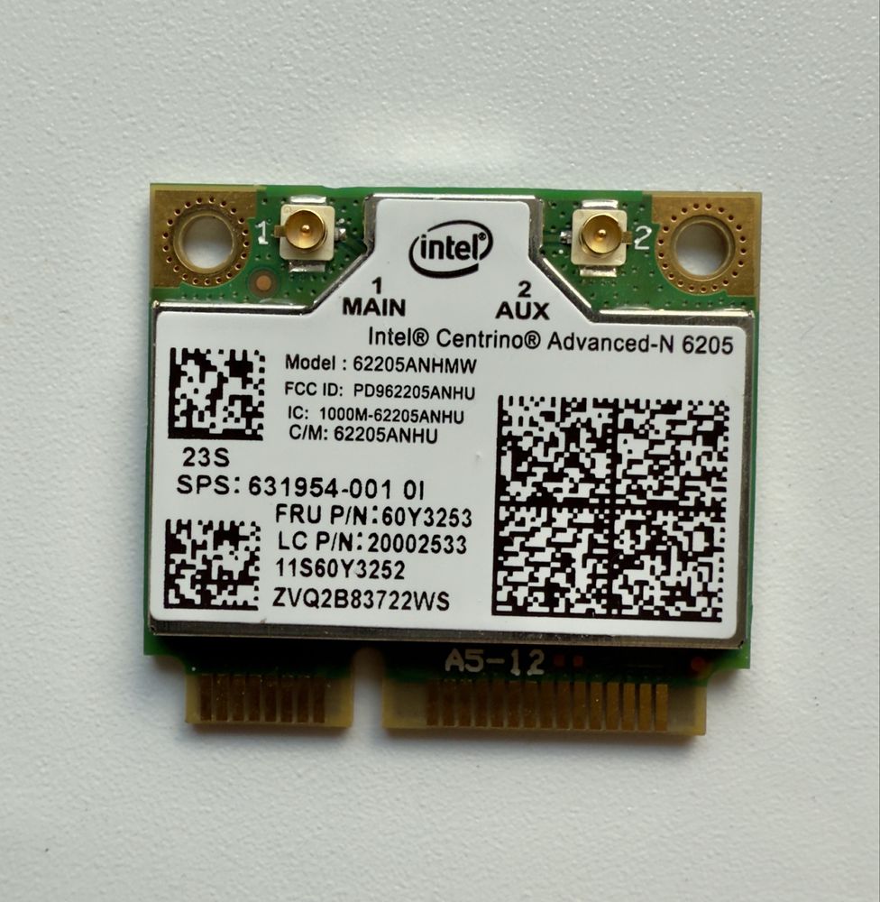 Intel® Dual Band Wireless-AC 8260 + Intel® Centrino® Advanced-N 6205
