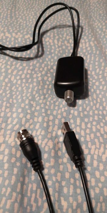 Adaptor cablu coaxial mama + coaxial tata + USB 2.0