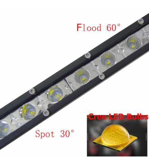 Proiector bara led led bar slim de 97 cm spot si flood + cablaj