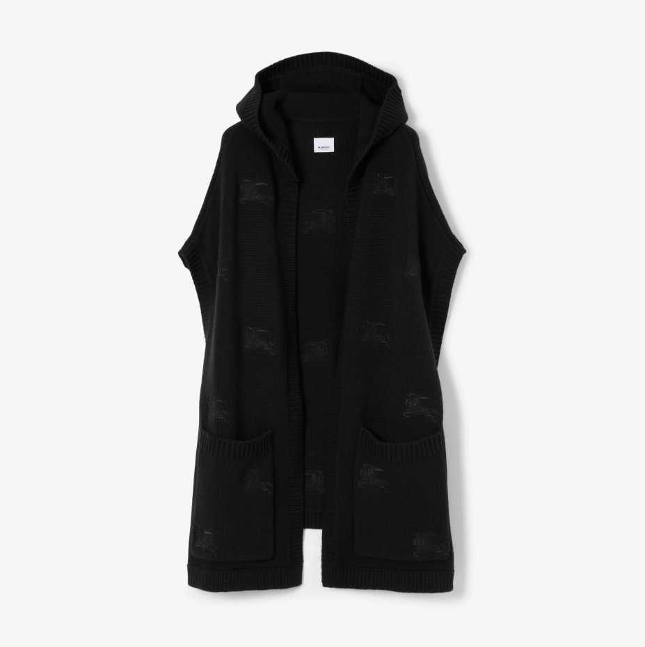 Cardigan BURBERRY Embroidered EKD Wool Cashmere Hooded Cape