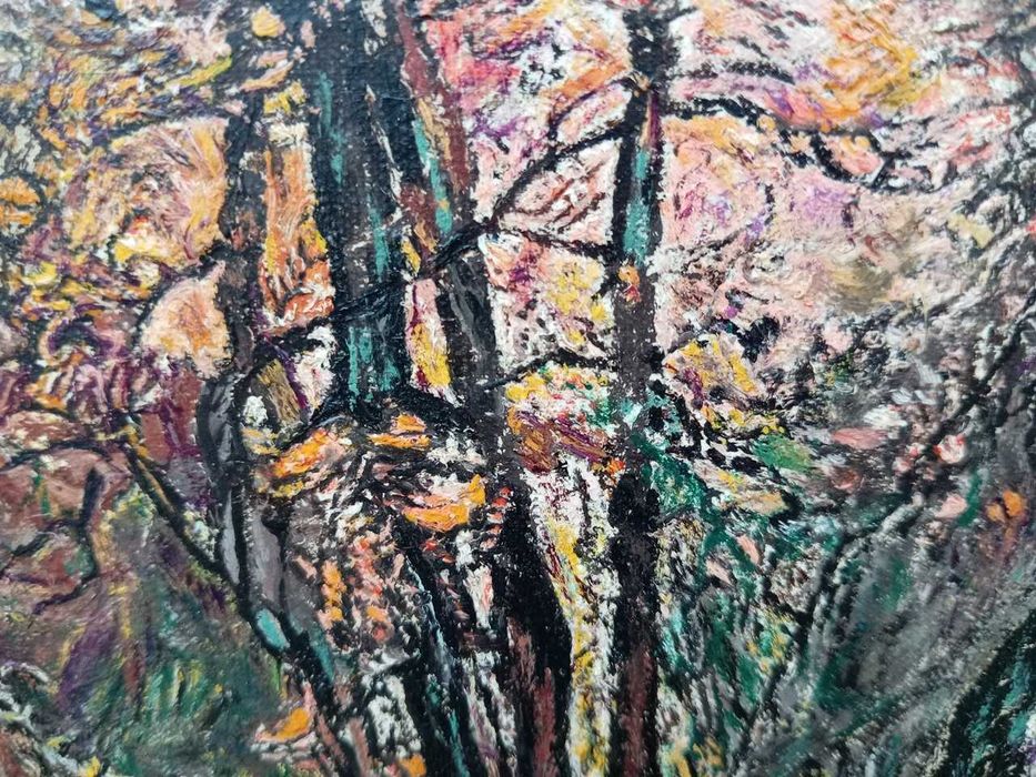 Tablou vechi - toamna in padure - semnat S. Mutzner