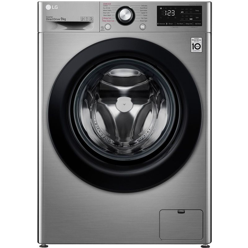 Нова инверторна  direct drive пералня LG 9 кг инокс