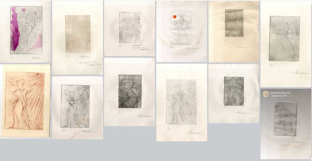 Mihai RUSU (1925-2013) Gravuri Grafica Grafician Roman Gravura anii 90