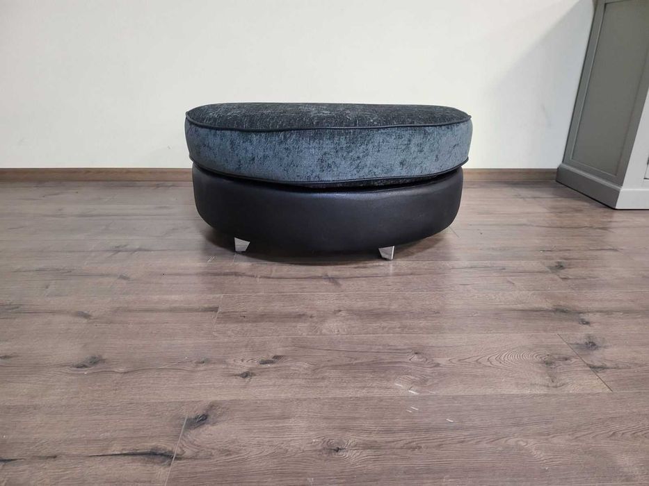 Тъмно сива табуретка от плат полумесец