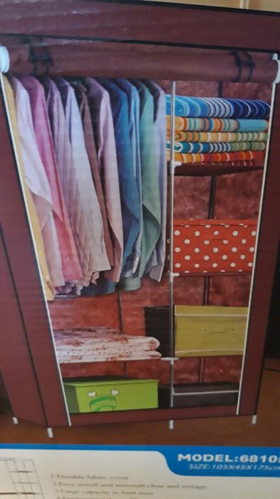 Dulap portabil textil, 105x45x175 cm. Produs TV. Diverse culori.