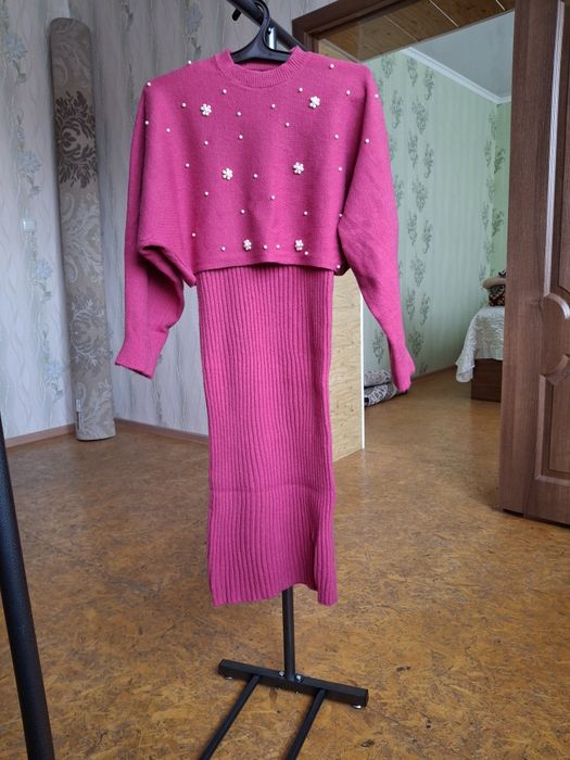 Теплая двойка.  Платья + кофта