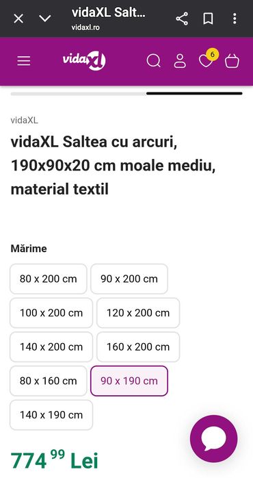 Saltea cu arcuri 190/90/20cm