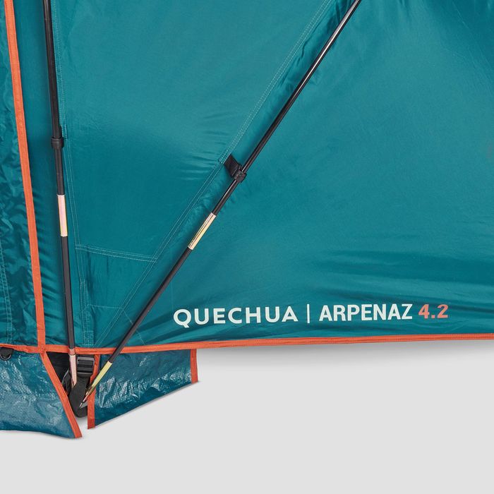 QUECHUA ПАЛАТКА С РЕЙКИ за къмпинг ARPENAZ 4.2, 2 спални, 4-местна