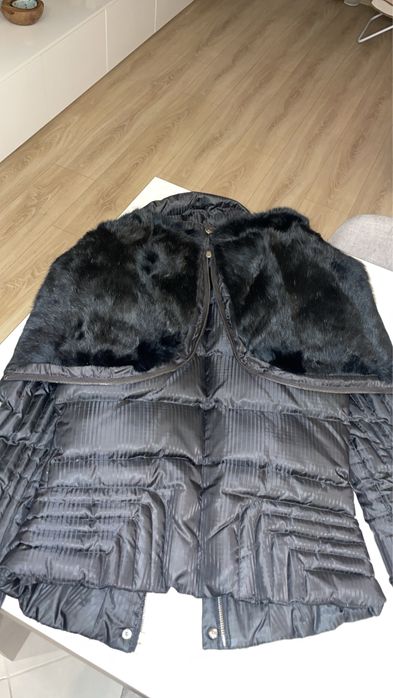 Зимно яке с гъши пух и яка от естествена кожа