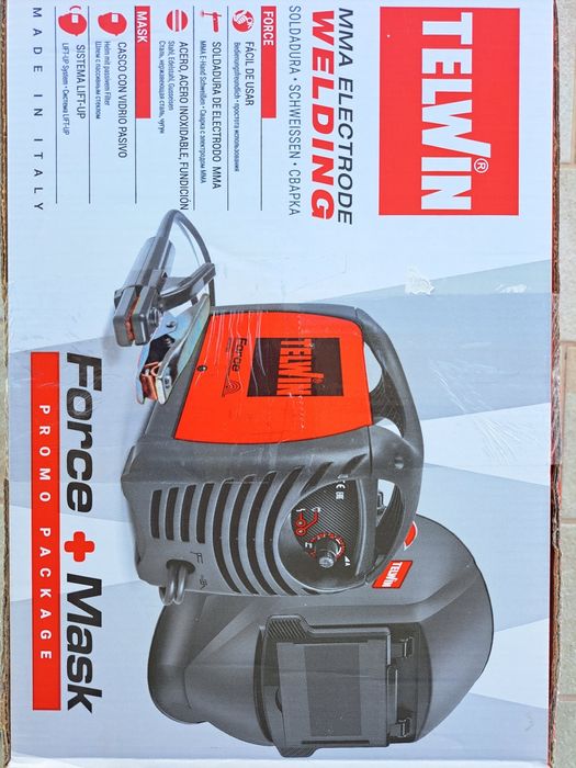 Aparat de sudura, Invertor Telwin Force 125, 80A, 230 V + Masca