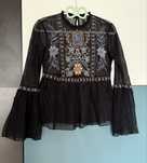 Bluza YAS neagra cu broderie si volane