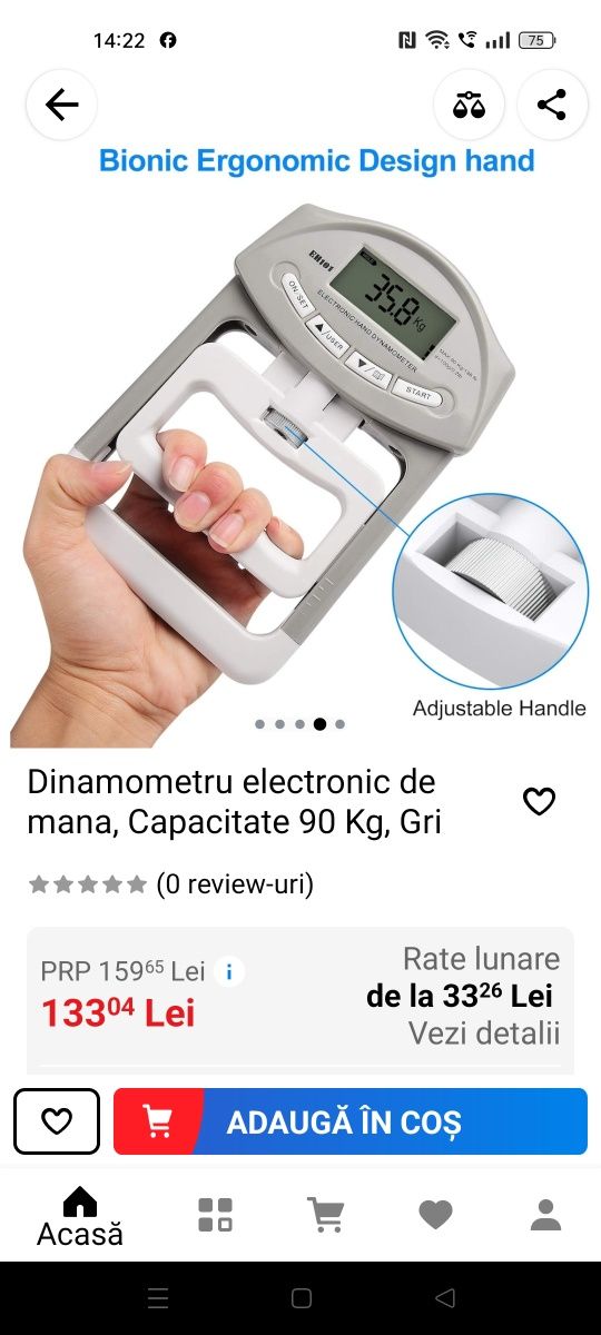 Hand dynamometer electronic pt antrenarea mâini,nou.
