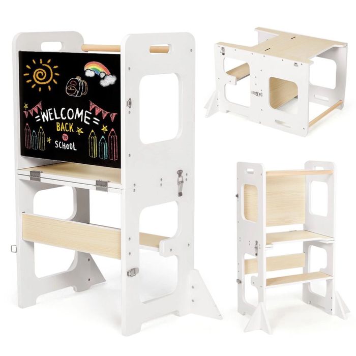 Learning tower 2 in 1 pliabil din lemn