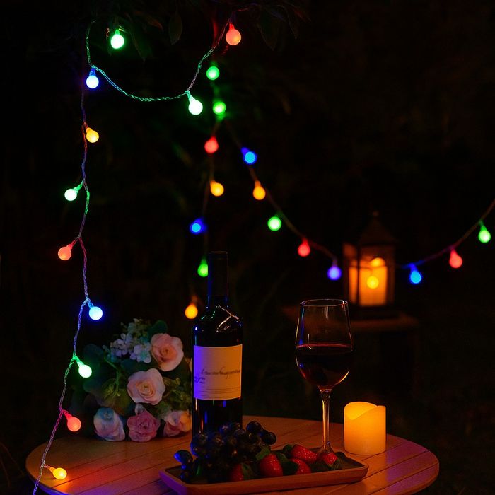 Соларно коледно LED осветление, 60 броя, 6 метра