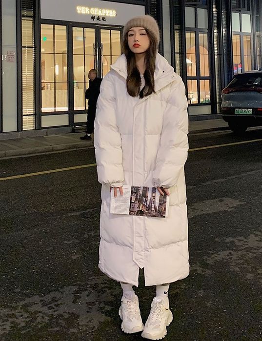 Женская куртка пуховик женский длинный зимний с капюшоном теплый