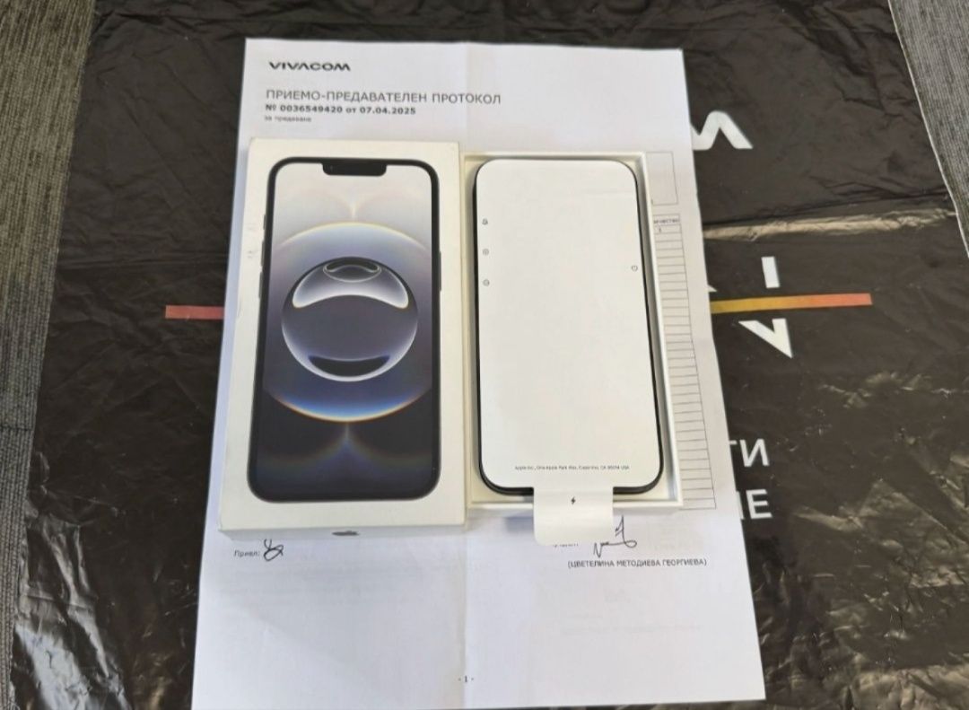 КАТО НОВ 128GB iPhone 16e wallet Гаранция от Vivacom до 2027 Black