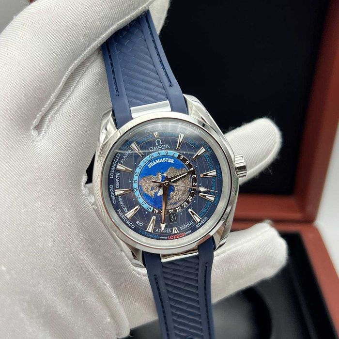 omega seamaster worldtimer blue