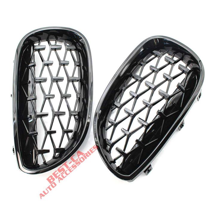 Set Grile Nari Diamond Style pentru BMW Seria 5 E60 E61 Negru Lucios