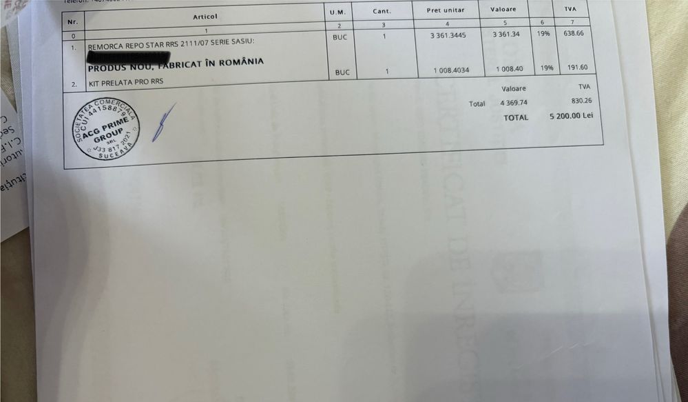 Remorca Repo RRS 750 kg noua