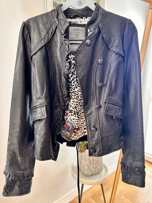 Яке от естествена кожа Guess