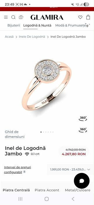 Inel de aur cu diamante