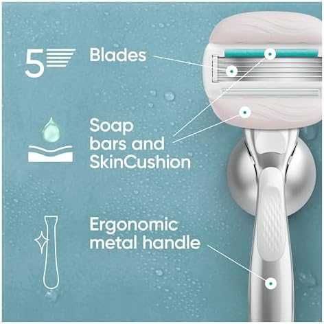 Venus самобръсначка Gillettе остриета + метална дръжка + душ поставка