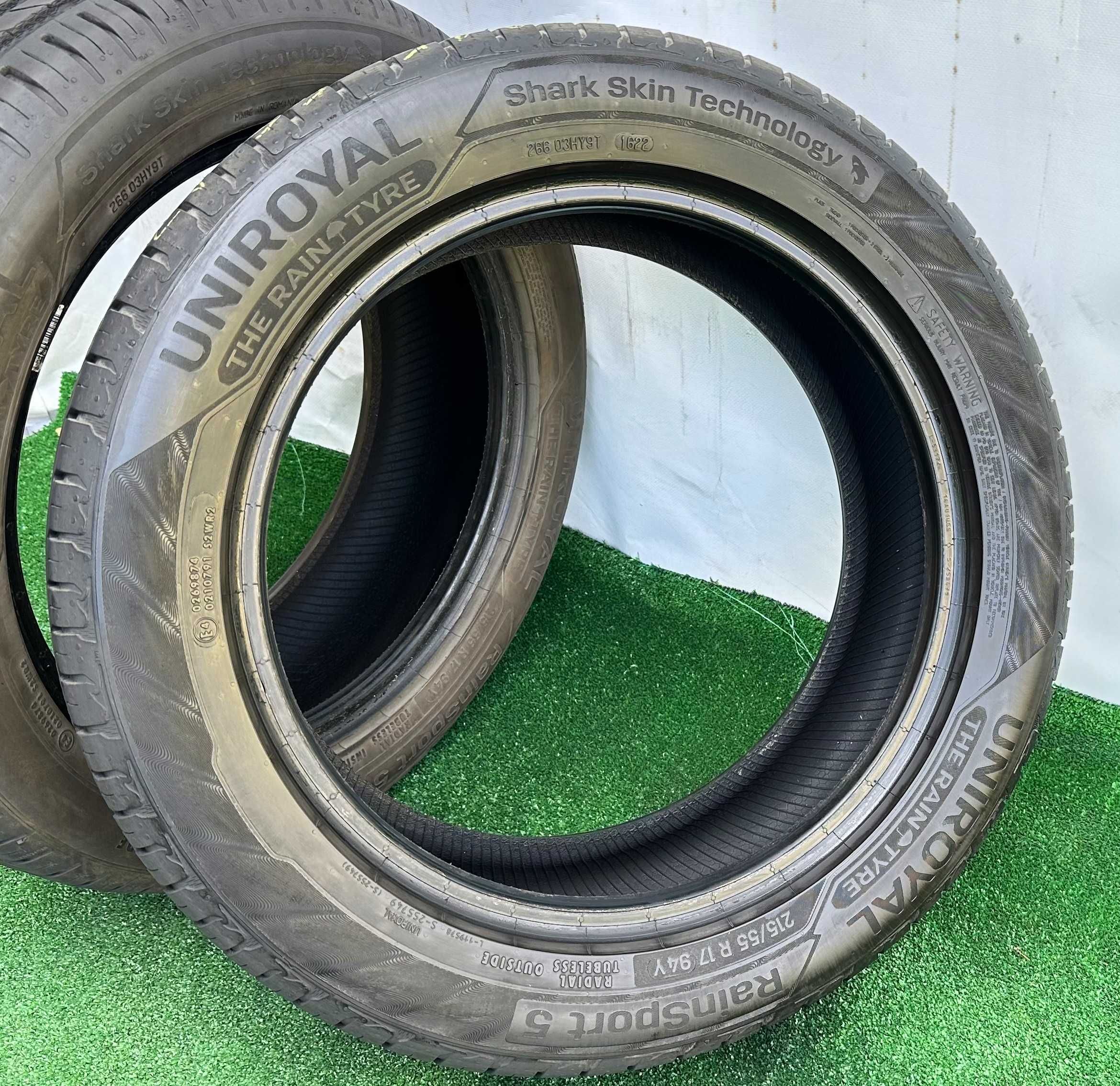 2бр 215/55r17 UNIROYAL RAINSPORT5 летни