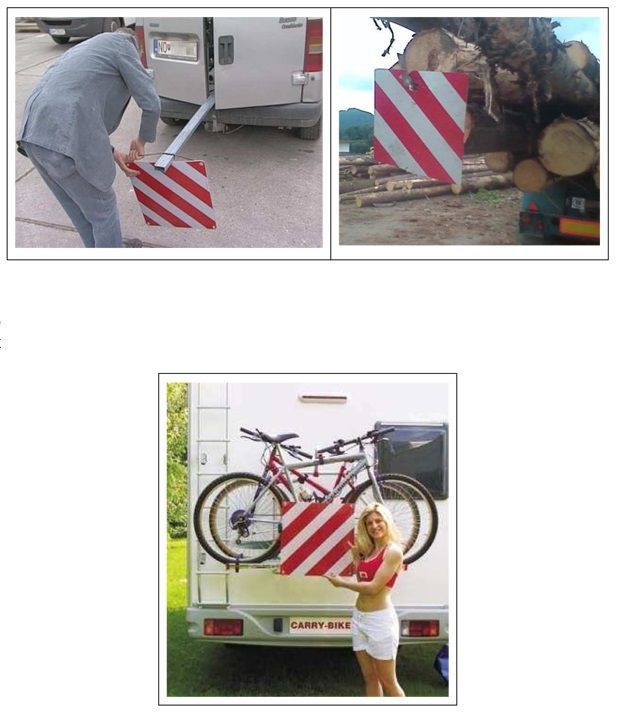 Element reflectorizant PVC pe suport fix 50x40, placa semnalizare gabarit depasit, 1 buc.