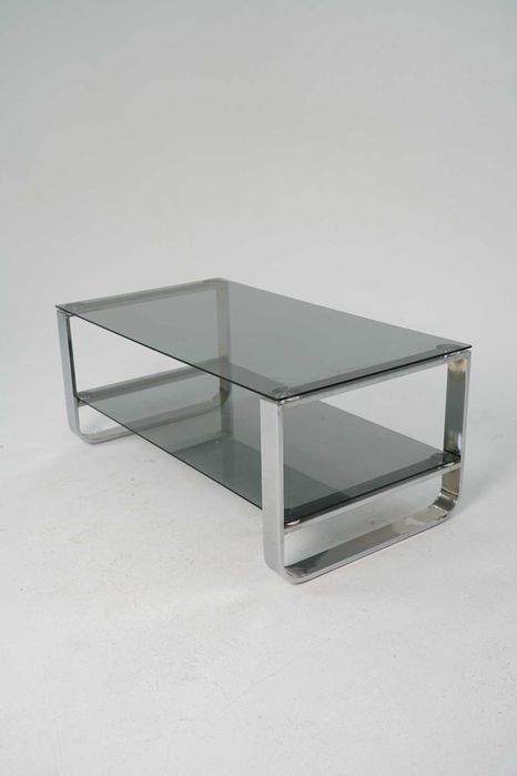 Стол GlassFusion – хромированный металл, толстое каленое стекло