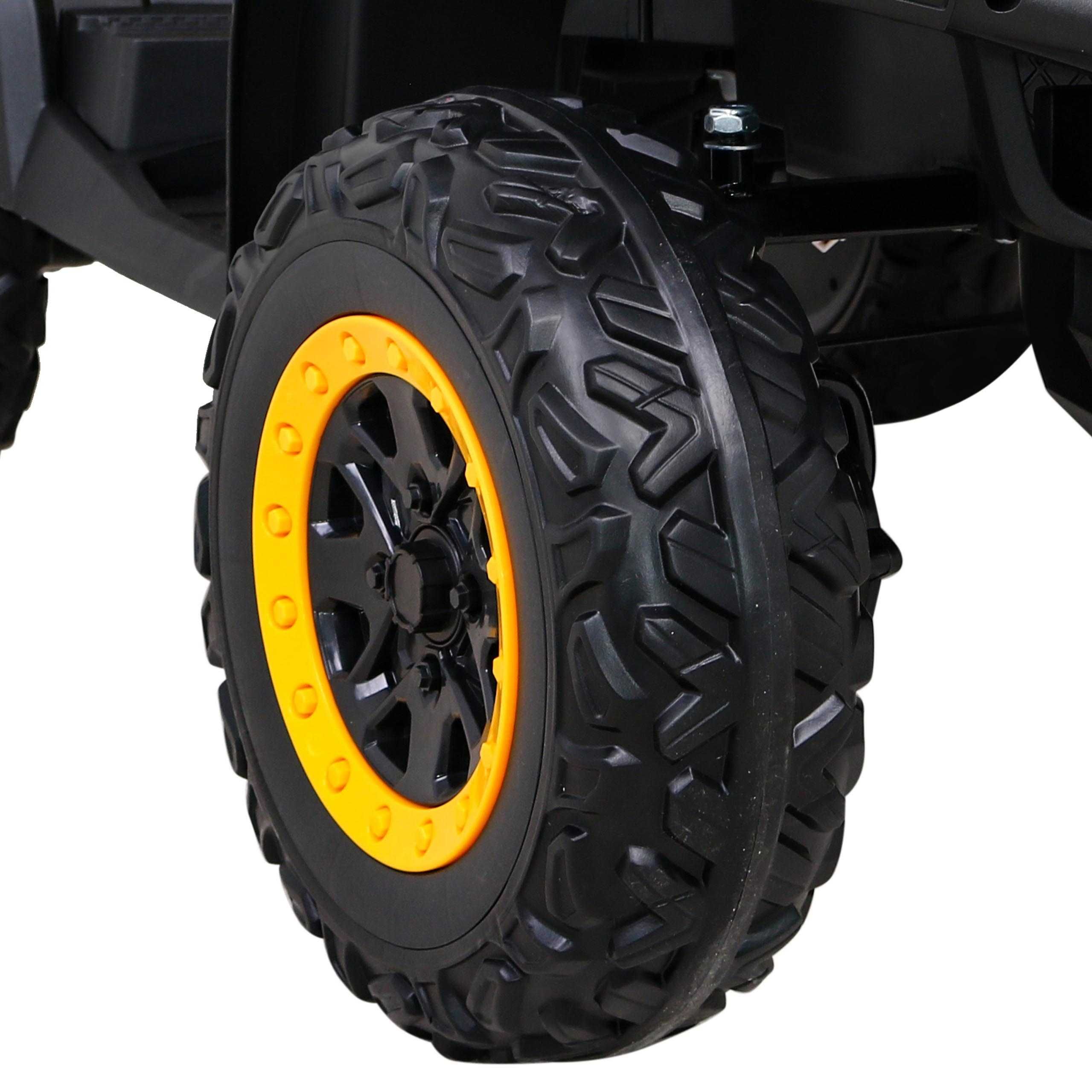 ATV electric pt copii Autokids 24V 4x4 cu cupa 3-10 ani (615) Galben