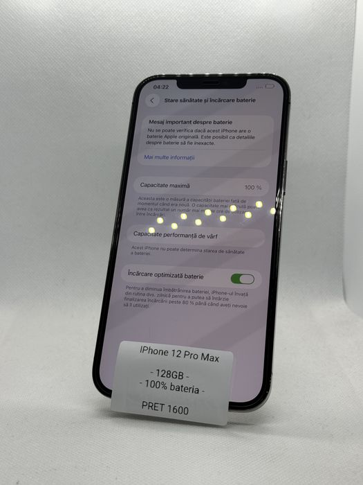 Magazin Vindem: Iphone 12 Pro Max, 128GB, 100% bateria