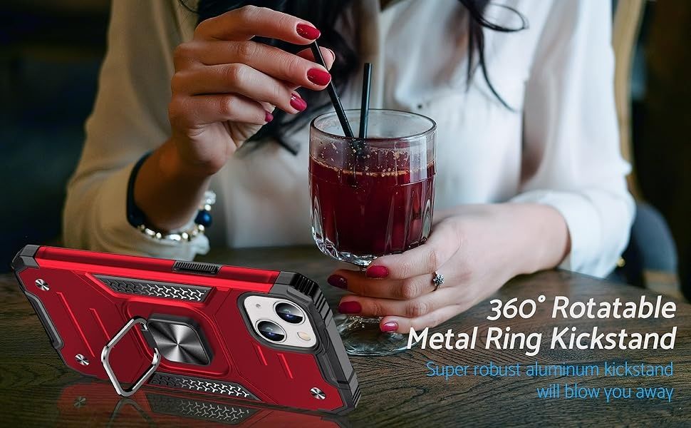 Промо! Удароустойчив кейс за iPhone 15, 14, 13 – Червен, DASFOND Armor